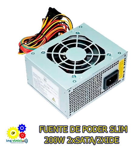 Fuente De Poder Slim Mini Ins De 200w Conector 2xsata/2xide