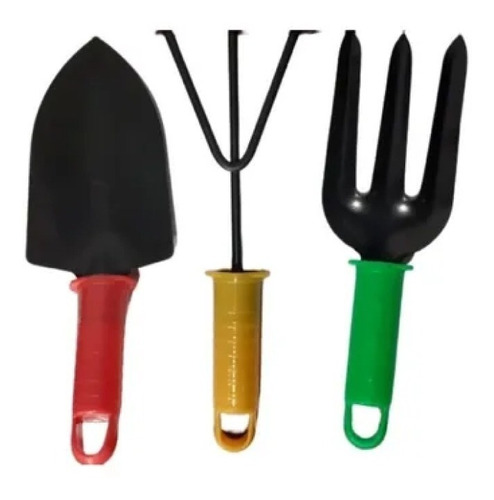 Kit Para Jardinería 3 Herramientas Pala, Rastrillo Y Tenedor