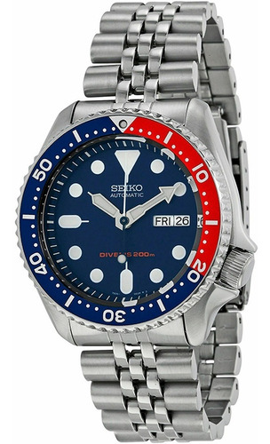 Relógio masculino Seiko SKX009k Automatic Divers 200m, cor de fundo, azul escuro