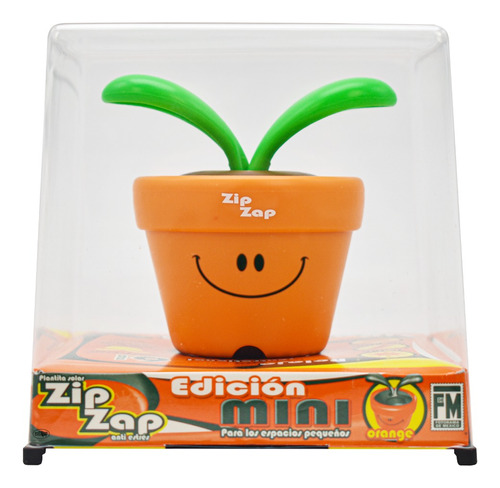 Zip Zap Mini Plantita Solar Naranja Con Movimiento Fotorama