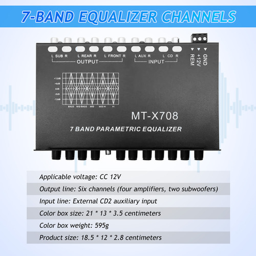 Ecualizador De Coche De 7 Bandas, Ecualizador De Audio Para