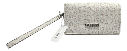 Carteira de pulso feminina Guess Niko SLG Mm925542 cor creme