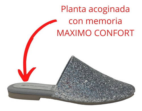 Mules Dama Felipe Rentería Flat Glamour + Confort