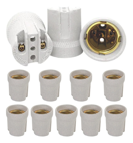 Receptáculos/ Bocal /soquete Porcelana E27 - Kit 15 Unidades