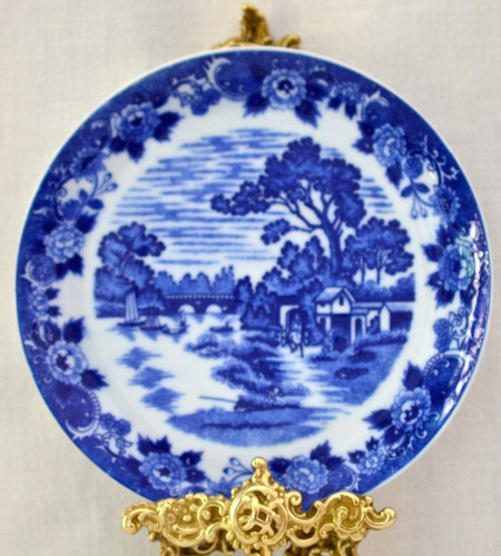 Plato Para Postre Porcelana Nacional Tsuji Old Blue Paisaje