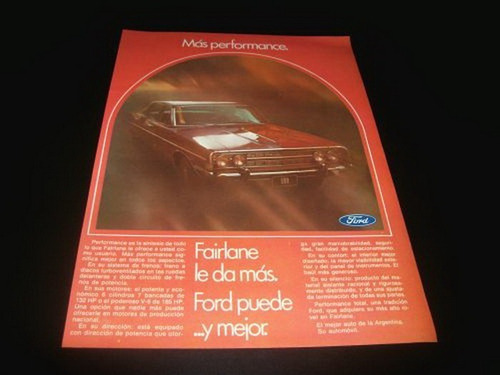 (pa190) Publicidad Clipping Ford Fairlane * 1970