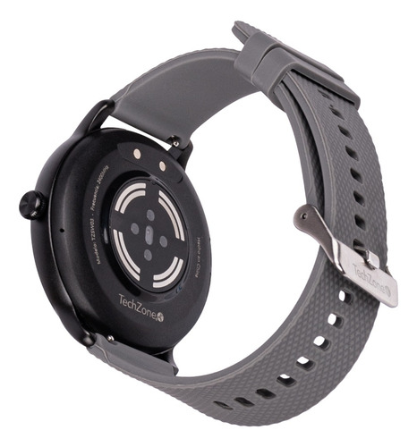 Smartwatch Techzone Casual Contra Salpicaduras Grado Ip 67 Color de la caja Negro y Blanco Color de la correa Gris