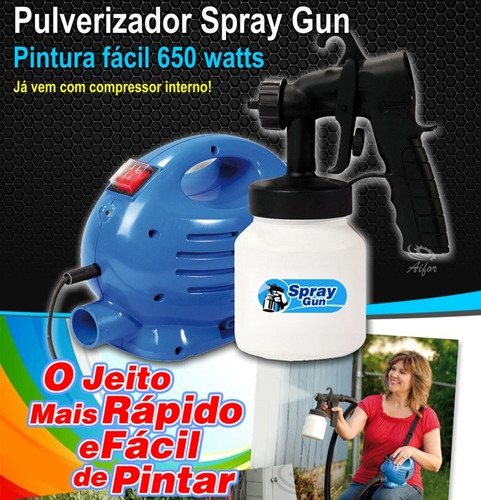 Pistola Elétrica Pulverizadora Pintura Hlvp Compressor Metal