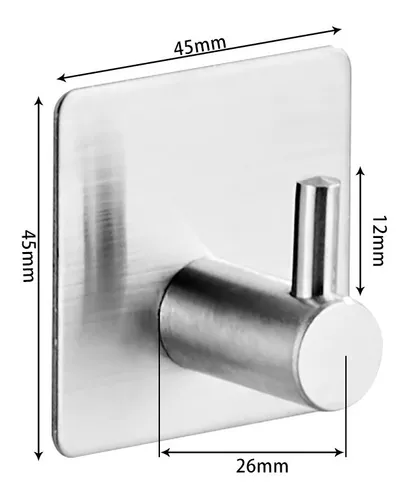 Gancho Perchero Metal Adhesivo Premium Acero Inoxidable Duro