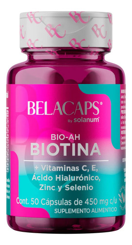 Belacaps Biotina + Vitamina C E, Acido Hialuronico 50 Cap Sabor Sin Sabor