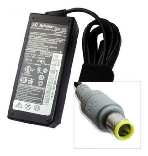  Cargador Para Laptop Lenovo 20v. 3.25a. 65w.  Punta Aguja 