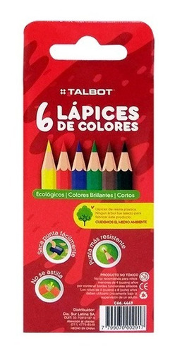 Lapices De Colores Cortos Eco X 6 - Talbot Cod2917