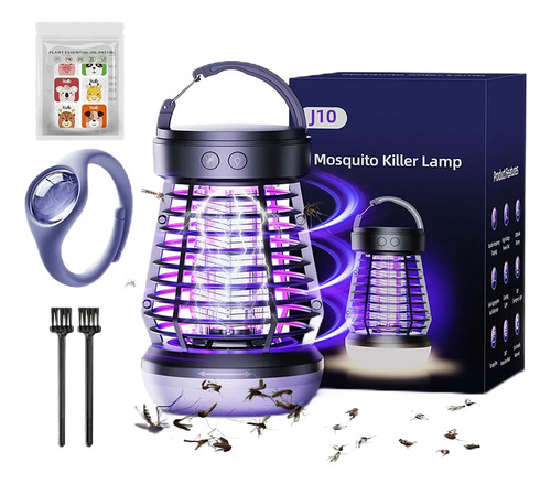3 en 1 UV Inverter AI Mosquito Killer Matamosquitos de exterior con luz LED de camping matamosquitos de interior con función USB recargable para pasillos de viaje balcones patios traseros etc