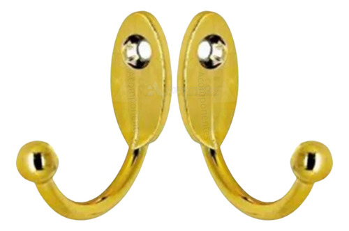 Cabide Gancho De Parede Dourado Pequeno Vertical - 20 Und