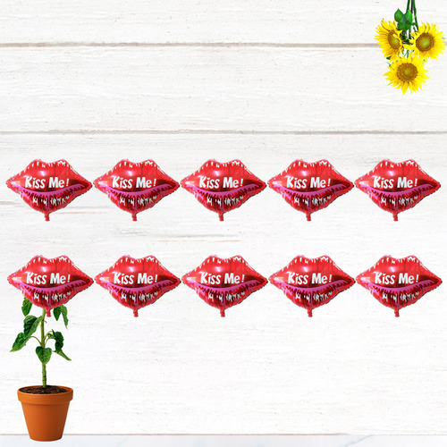10 Unidades De 22 Globos Con Forma De Labios Para Imprimir E