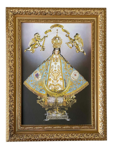 Cuadro Virgen De San Juan De Los Lagos 38x50cm Marco Dorado