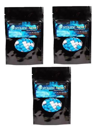 Inmune Factor 7 Leucocitos Hidrolizados 3pzas 60 Caps Sabor Sin Sabor