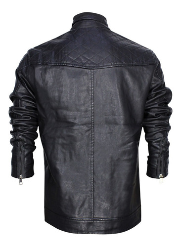 Imagen 3 de 8 de Chamarra Roosevelt Biker Vini Piel Slim Fit Super Calidad