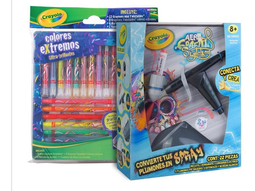 Crayola Pack Aerogrago Y Crayones Colores Extremos 