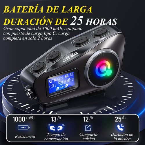 Par De Intercomunicadores Para Cascos De Moto Con Bluetooth