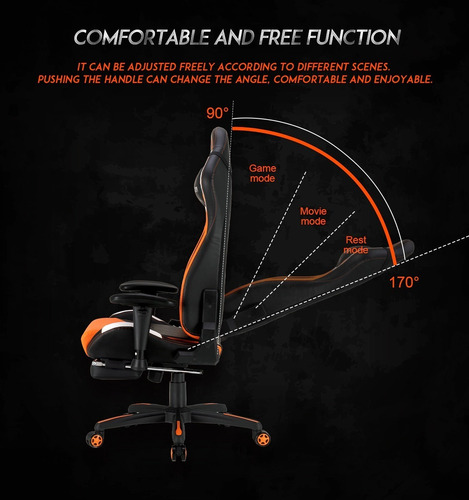 Imagen 8 de 8 de Silla De Escritorio Meetion Chr 22 Gamer Tapizado De Cuero