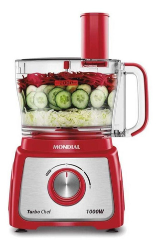 Multiprocessador Mondial Turbo Chef 7 Em 1 - Mpn-01-re 127v Cor Vermelho 110V