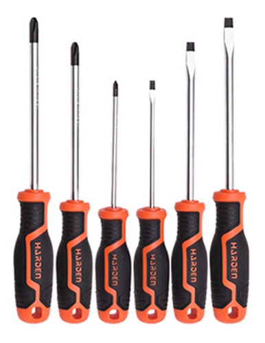 Set Destornilladores 6pcs Planos Y Phillips Imantados Harden