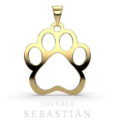 Imagen 2 de 2 de Colgante Huella De Perro Oro 18k Amarillo