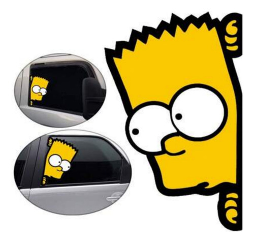 Calcomania Sticker Bart Simpson Asoma Decorativo Auto/moto