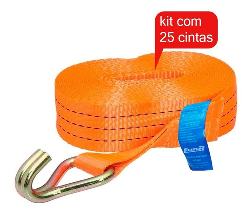 Cinta Carga 3 Toneladas 50mm X 9 Metros Amarração Kit 25