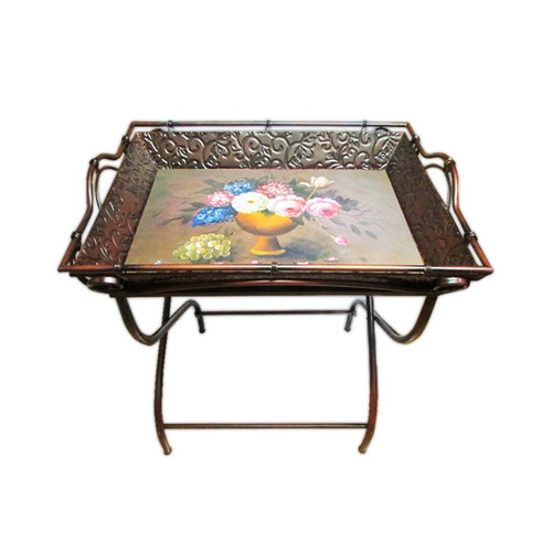 Bandeja Metal Plegable Flores
