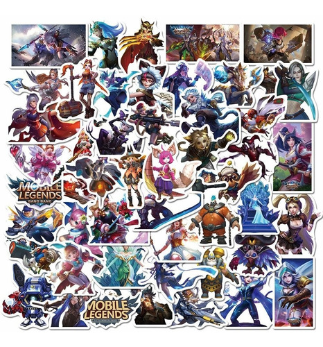 50 Stickers League Of Legends Etiquetas Autoadhesivas / Lol