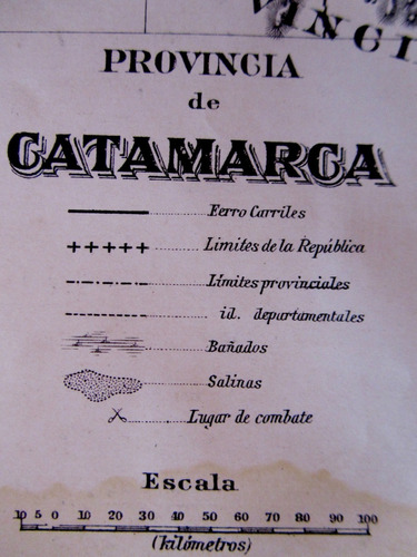 Plano Gobernacion Catamarca 1910 Centenario Mapa Ferrocarril