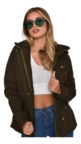 Campera Mujer Parka Gabardina Calidad Premium Con Capucha 