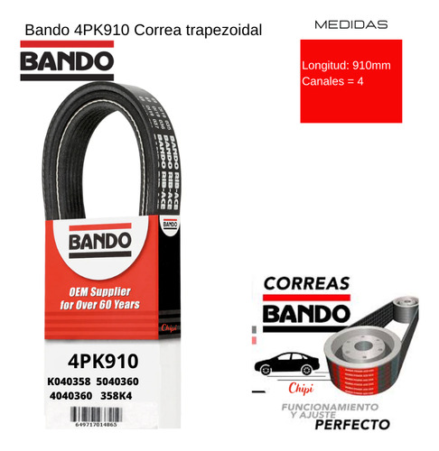Correa Aire Acond Iveco Daily 2.3l Bus 35s1435s14 2006 2011