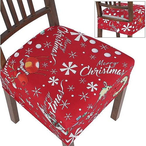 Fundas De Asiento Navideñas Comedor (conjunto De 4, Si...