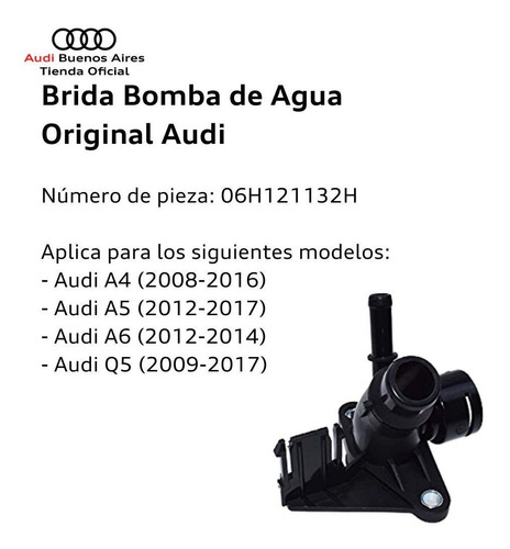 Brida Bomba De Agua Audi A4 A5 A6 Q5 Audi 06h121132h