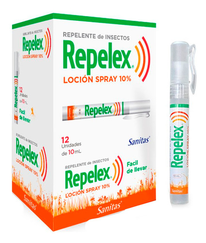 Locion Repelente De Insectos 10% Deet 12u 10ml Cu Repelex