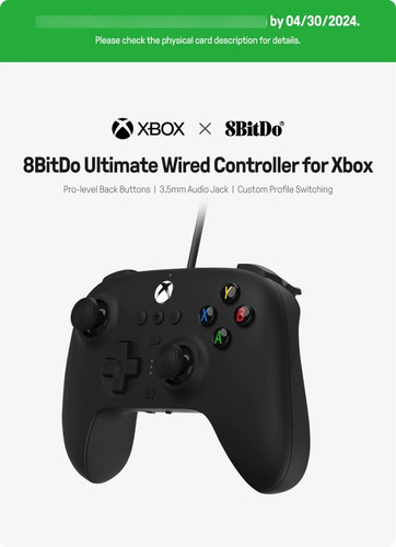 Controle 8bitdo Ultimate Com Fio Xbox One Series X/s PC com Paddle Traseiro (02 botões)