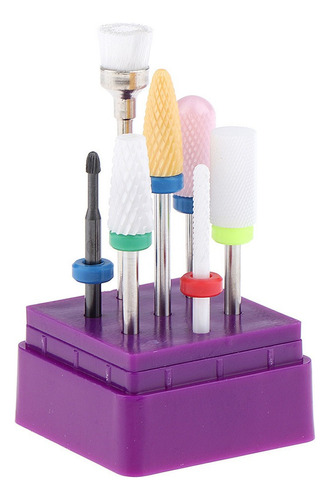 7pcs / Set Brocas De Taladro De Uñas De Cerámica Puntas