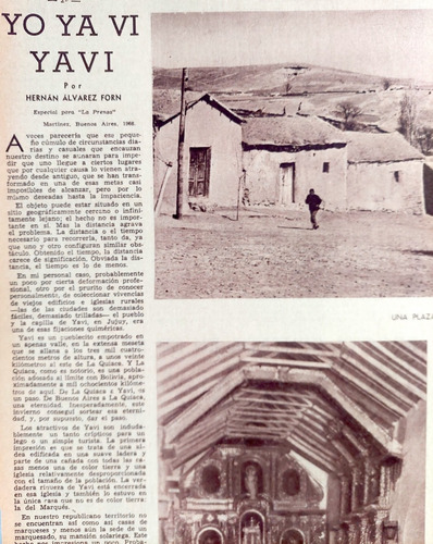 Yavi Jujuy En 1966 Hernán Álvarez Forn Yo Ya Vi  La Prensa