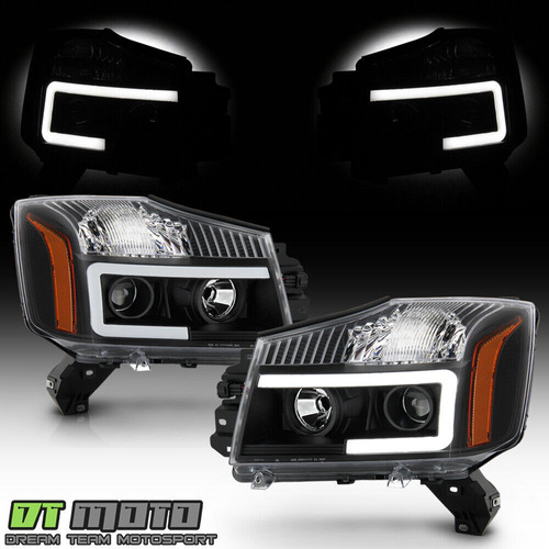 Par Faros Negro Interior Led Nissan Titan Xe 2004 5.6l