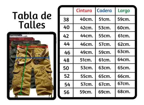 Talles de bermudas hombre hotsell
