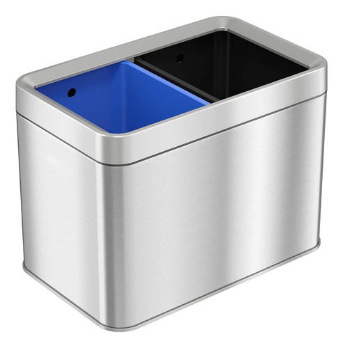 24 Gallon Dual Push Open Trash Can With Wheels And Abso...