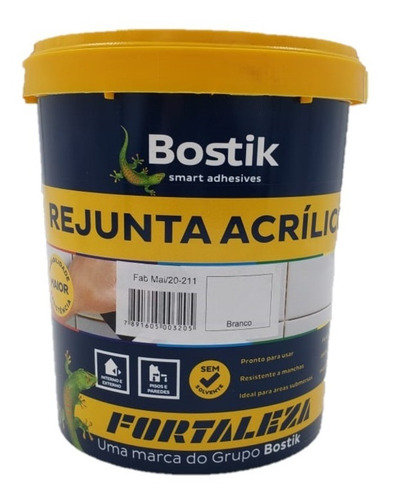 Rejunte Acrílico Branco Piscina / Porcelanato 1kg Fortaleza