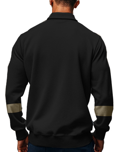Sudadera Holgada Con Solapas Y Botones Para Hombre