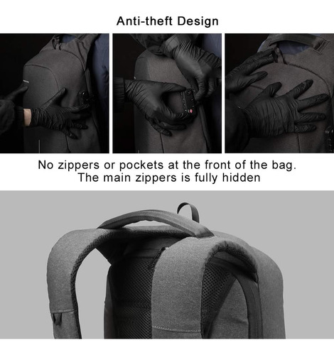 Mochila Para Laptop Vgoal Con Puerto Usb Color Gris