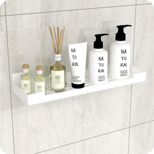 Porta Shampoo Suporte Organizador Banheiro Branco ELG