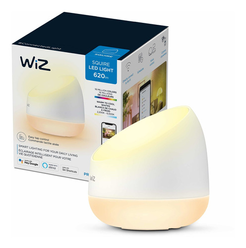 Lámpara De Mesa Wiz Squire Multicolores Dual Zona Wi-fi Bt