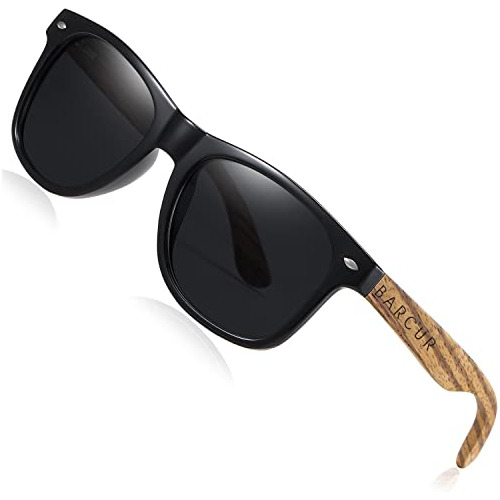 Barcur Wood Sunglasses For Men Women Polarized, Uv Xn68u